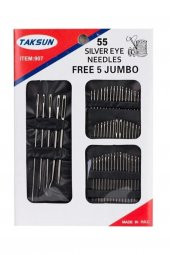 55 Adet Çeşitli Ebatlarda Boncuk Takı Yapım Iğne Seti Dikiş Nakış Seti Hobi Terzi - 2