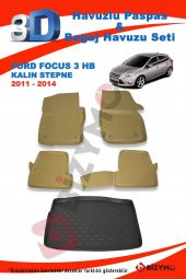 Ford Focus 3 Hb (Kalin Stepne) 2011-2014 Bej Paspas ve Bagaj Havuzu Seti thumbnail 2