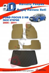 Ford Focus 2 Hb (İnce Stepne) 2005-2011 Bej Paspas ve Bagaj Havuzu Seti - 1