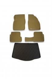 Ford Focus 2 Hb (İnce Stepne) 2005-2011 Bej Paspas ve Bagaj Havuzu Seti - 2