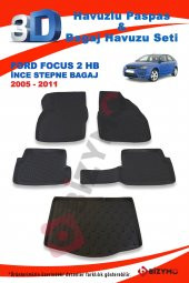 Ford Focus 2 Hb İnce Stepne 2005-2011 Paspas ve Bagaj Havuzu Seti - 2