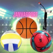 Çocuk Yetişkin Futbol Topu Voleybol Topu Basketbol Topu Seti + Pompa+top Iğnesi - 1