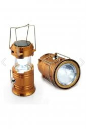 Şarjlı Kamp Lambası Güneş Enerjili Kızaklı Kamp Feneri Led Lamba Işıldak 4.1 0212 - 2