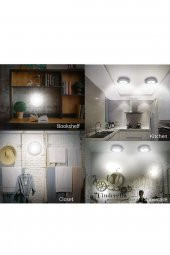 Uzaktan Kumandalı Yapışkanlı Kablosuz Pilli Led 3lü Spot Lamba - 2