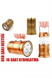Şarjlı Güneş Enerjili Kamp Feneri Büyük Boy Işıldak Lamba Löküs Usb Powerbank - 3