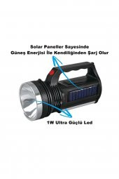 2836 T Güneş Enerjili Şarjlı Aydınlatma Cihazı 1w+16 Led Çift Yönlü El Feneri Işıldak Güneş Enerjili - 2