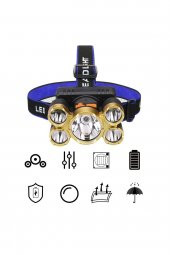 Taka Riko 150w Ultra Güçlü Led Şarjlı 5 Led 5x Cree Led Kafa Feneri Avcı Feneri Balıkçı Kamp Lambası - 1