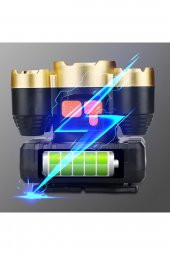 Taka Riko 150w Ultra Güçlü Led Şarjlı 5 Led 5x Cree Led Kafa Feneri Avcı Feneri Balıkçı Kamp Lambası - 3