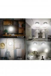 Uzaktan Kumandalı 3 Lü Spot Led Lamba Kablosuz Pilli Işıldak Dolap Işığı Mutfak Rafı Işığı - 2