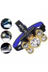 Rc-51 Şarjlı 5 Led 5x T6 Cree Led 36000 Lümen Profosyonel Kafa Feneri Lambası 4 Modlu Bisiklet - 1