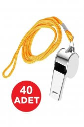 40 Adet Metal Ipli Düdük Deprem Düdüğü Hakem Düdüğü - 1