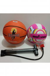 Basketbol Topu Voleybol Topu Ve Kaliteli Şişirme Pompası - 1