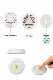 3lü Uzaktan Kumandalı Yapışkanlı Kablosuz Led Spot Lambalar - 2