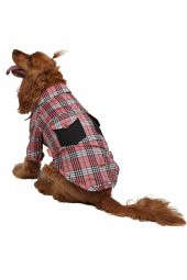 Red Plaid Kırmızı Ekose Kedi Köpek Gömleği Kedi Köpek Kıyafeti - L - 1