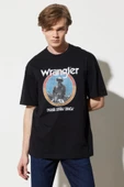 Wrangler W7CBEE100 Siyah Önü Baskılı Bisiklet Yaka Erkek T-shirt - 3