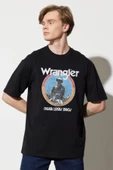 Wrangler W7CBEE100 Siyah Önü Baskılı Bisiklet Yaka Erkek T-shirt - 2