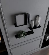 Rafburada® Siyah Dekoratif Metal Duvar Rafı, Kitaplık - 2