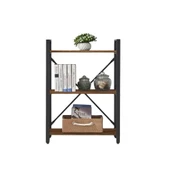 3 Katlı Kitaplık - Ahşap Duvar Rafı, Dekoratif Raf  Kiraz thumbnail 2