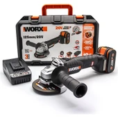 WORX WX812 20Volt 4.0Ah. 125mm Kömürsüz Profesyonel Şarjlı Avuç Taşlama - 1