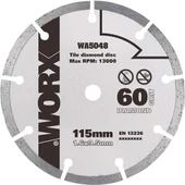WORX WA5048 115x9,5mm Fayans, Seramik, Mermer Kesme Soketli Elmas Daire Testere Bıçağı - 1