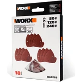 WORX WA2069 140x90mm 80, 120, 240 Kum, 18 Adet Cırtlı Universal Mouse Zımpara Kâğıdı Seti - 5