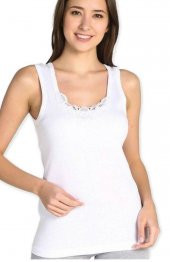 Tutku 140 Bayan Ribana Geniş Askılı Güpürlü Atlet - 2