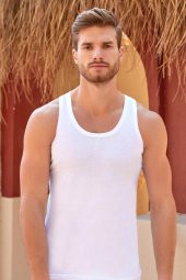 Erkek Pamuklu Penye 3 Lü Atlet Berrak-1001 - 1