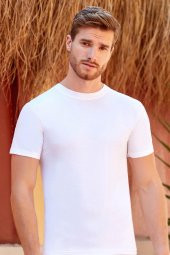 Erkek Sıfır Yaka Yarım Kollu 3 Lü Atlet Fanila Berrak-1003 - 2