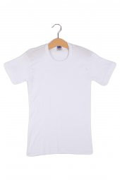 Erkek Çocuk Kısa Kollu Bisiklet Yaka Ribana Faniala 6 Lı Atlet Berrak-1510 - 1