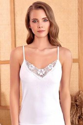 Kadın Ribana GüpürLü İp Askılı 3 Lü Atlet Berrak-2011 - 1