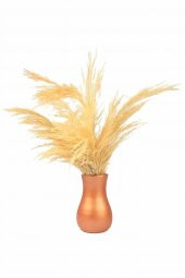 Vazo El Yapımı Dekoratif Vazo Pampas Vazo Kuru Çiçek Vazosu Bronz - 3