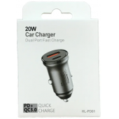 20W PD Çift Bağlantı Hızlı Mini Araç Şarj Cihazı ve iPhone ve Android Cihazlar için - 1