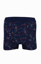Erkek Desenli Likralı Penye 3 Lü Boxer Berrak-4480 - 4