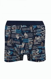 Erkek Desenli Likralı Penye 6 lı Boxer Berrak-4480 - 2