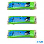 Arma Mavi Orta Boy 55 x 60 Cm. - 30 Litre Çöp Torbası Poşeti - 20 Adetlik 3 Rulo - 2
