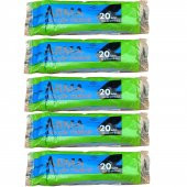 Arma Mavi Orta Boy 55 x 60 Cm. - 30 Litre Çöp Torbası Poşeti - 20 Adetlik 5 Rulo - 1