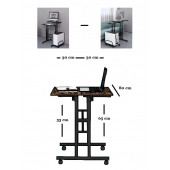 servetavcı Yükseklik Ayarlı Bilgisayar/Laptop ve Çalışma Masası - Ceviz 80x60 (Tekerli ve Kasalıklı) - 2