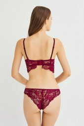 Cansoy 311 Destekli Balenli Dantelli B-Cup Bralet Takım - 2