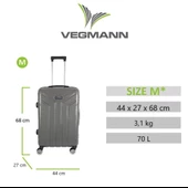 Vegmann Vela Antrasit Orta Boy Valiz thumbnail 3