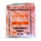 Ordinary Turuncu Market Poşeti Torbası - Hışır Atlet Poşet - Orta Boy - 26 x 50 Cm. - 1 Kg. - 1