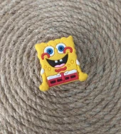 Terlik Ayakkabı Sandalet Tokası Silikon Sunger Bob 1 Adet Tekli Terlik Süsü Aksesuar - 1