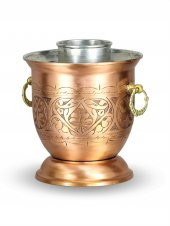 Bakır Ehli Keyf Rakı Şişelik Kalın Eskitme Keski İşlemeli - 1