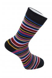 Dode Flora Erkek Pamuk Dikişsiz İnce Çizgili Renkli Konforlu Rahat Özel Seri 3'lü Soket Çorap thumbnail 8