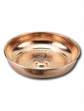 Morya 3 Adet Bakır İşlemeli Kırmızı Hamam Tası 20 cm - 2