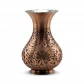 Morya Bakır Vazo Keski İşlemeli - 1