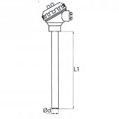 Kafalı Tip K (NiCr-Ni) İnsetli Termokupl 22x1100mm - 2