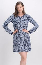 Flora Arnetta Yaprak Desen Tunik Gecelik (AR416) - 1