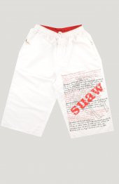 Erkek Yazı Baskılı Yan Fermuar Cepli Bağcıklı Kapri thumbnail 3