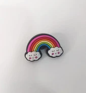 Terlik Ayakkabı Sandalet Tokası Silikon Gökkuşağı Terlik Süsü Aksesuar thumbnail 2