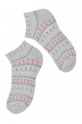 Pamela Kadın Desenli Havlu Patik Çorap - 4